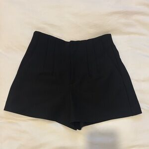 Zara Classic Pleated Black Women's Shorts